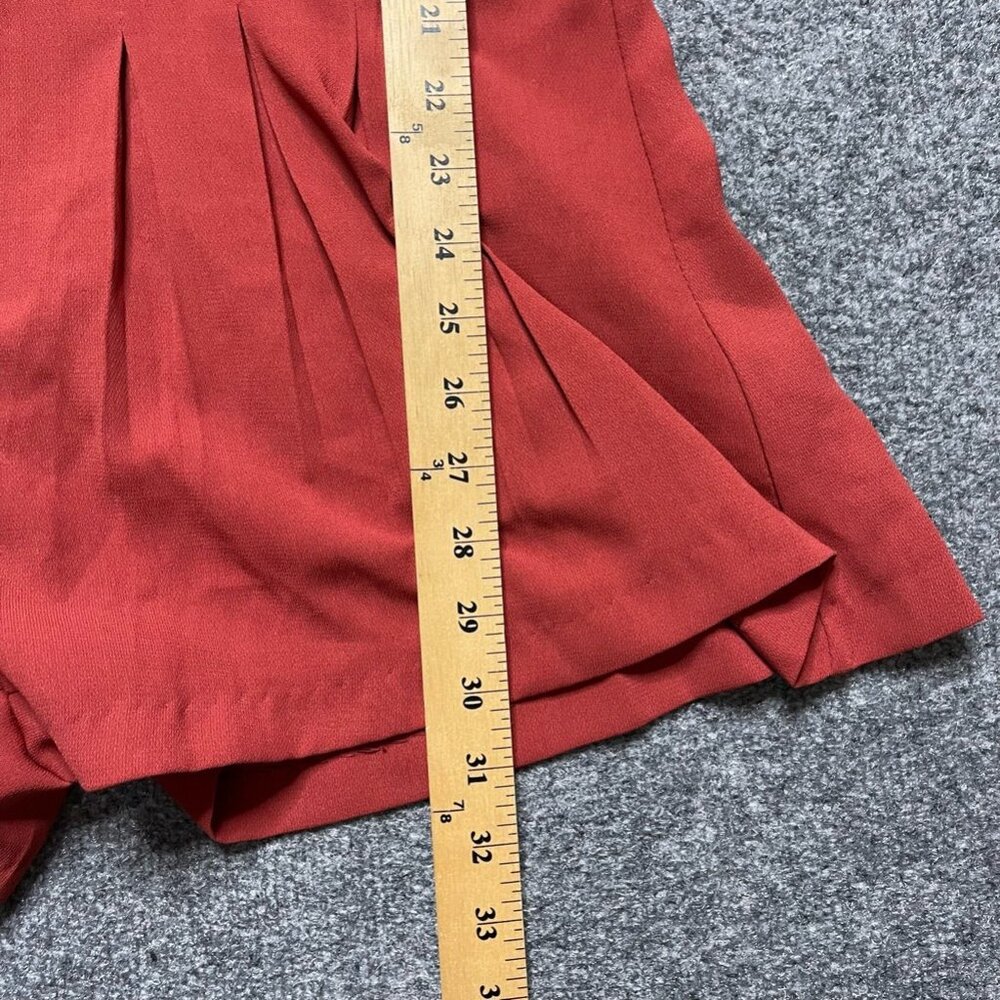 Topshop Womens Romper Playsuit Orange Pleated Jewel Neck Cap Sleeve Short 2 New - Picture 10 of 11